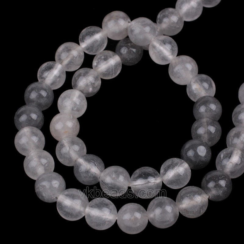 Cloud Quartz Smooth Rounds, Approx 4-12mm, 38cm/strand