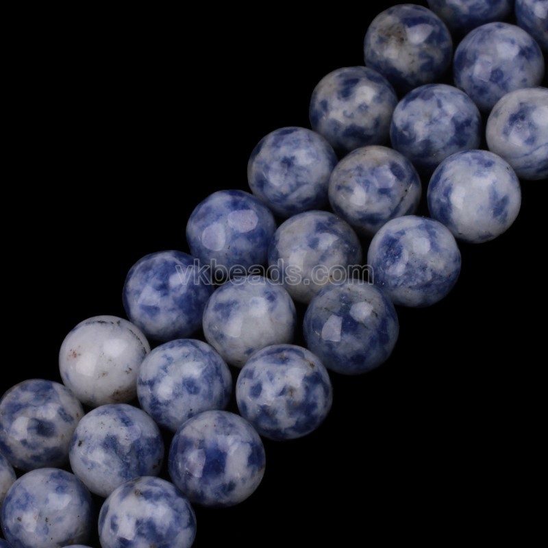 Blue Spot Jasper Smooth Rounds, Approx 4-12mm, 38cm/strand