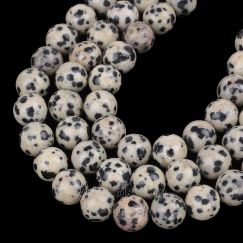 Dalmatian Jasper Smooth Rounds, Approx 4-14mm, 38cm/strand