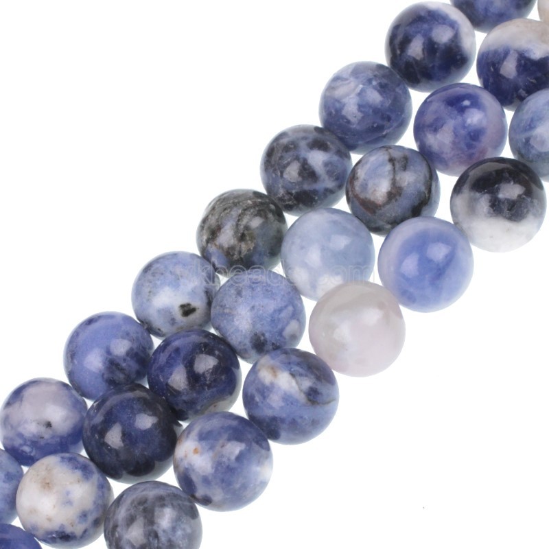 B Grade Sodalite Smooth Rounds, Approx  4-12mm, 38cm/strand