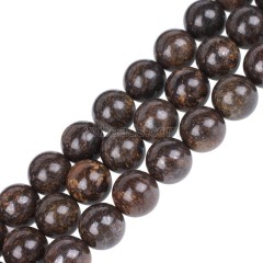 Bronzite Smooth Rounds, Approx  4-12mm, 38cm/strand