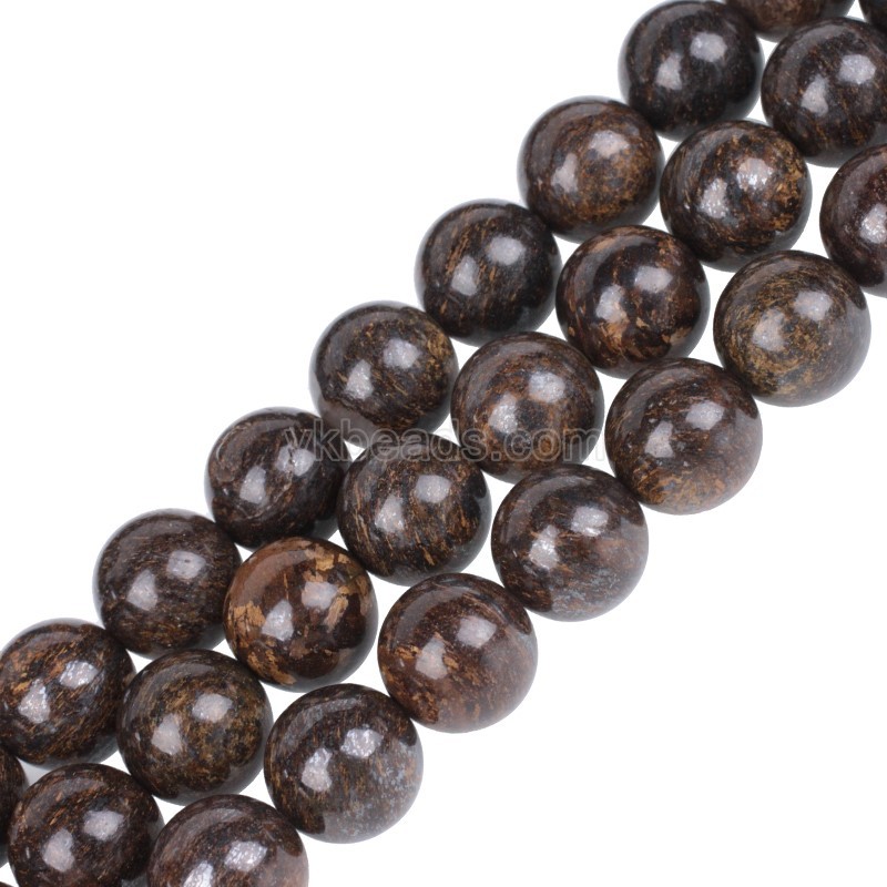 Bronzite Smooth Rounds, Approx  4-12mm, 38cm/strand