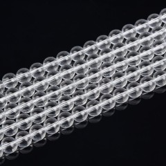 Clear Glass Beads Smooth Rounds, Approx 4-10mm, 38cm/strand