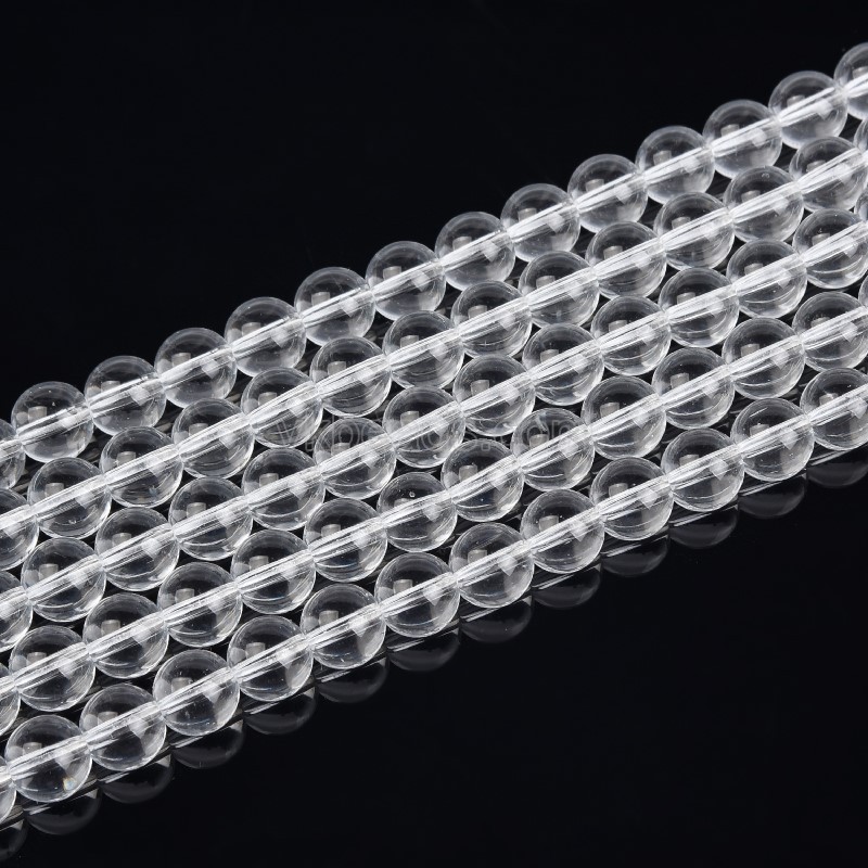 Clear Glass Beads Smooth Rounds, Approx 4-10mm, 38cm/strand