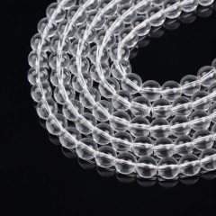 Clear Glass Beads Smooth Rounds, Approx 4-10mm, 38cm/strand