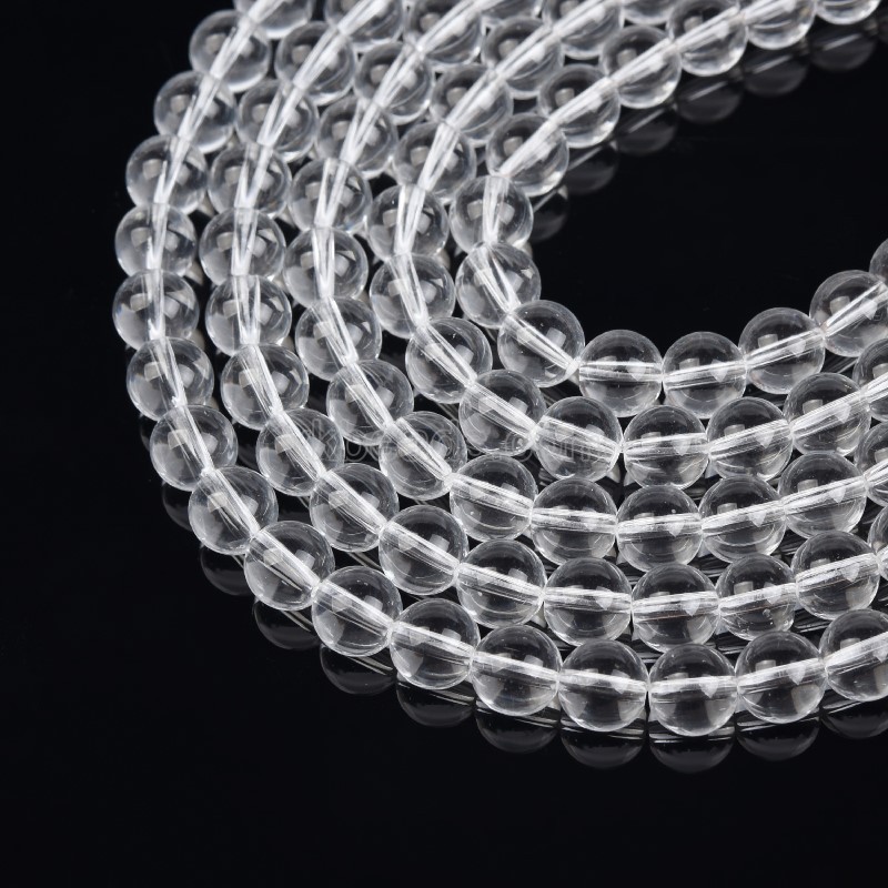 Clear Glass Beads Smooth Rounds, Approx 4-10mm, 38cm/strand