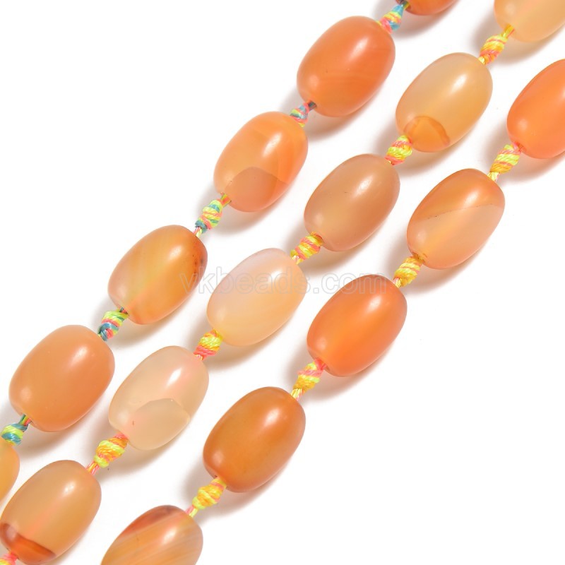 Red Lace Vintage Agate Barrel Drum Beads, Approx 12-13x18-18.5mm, 16pcs/strand