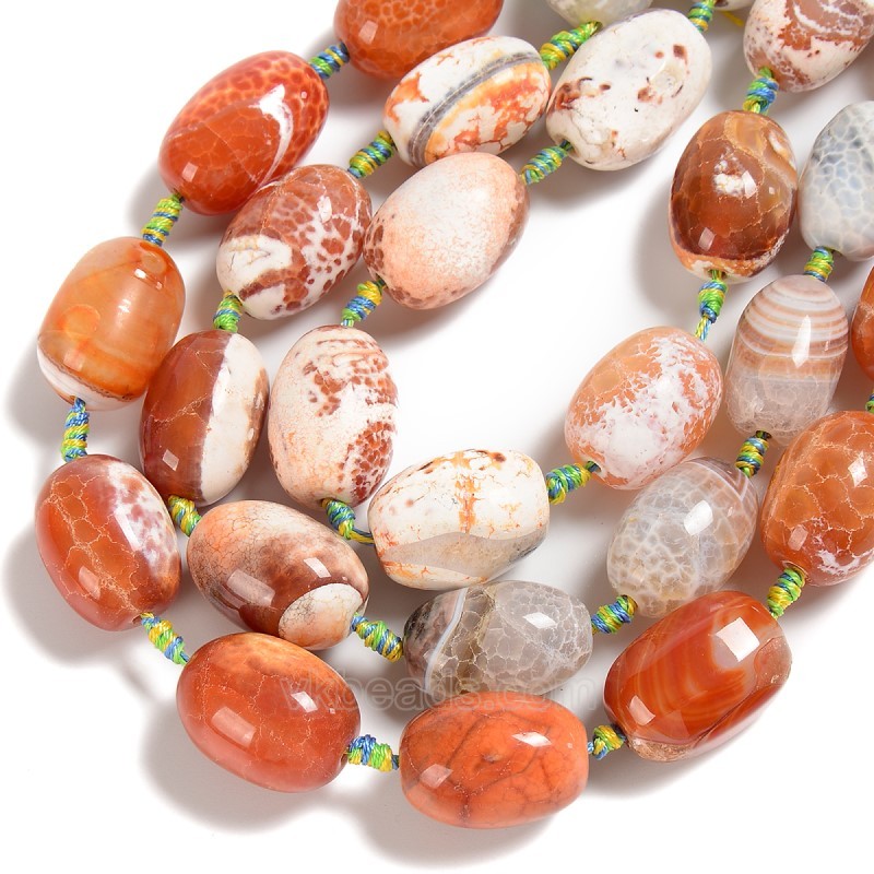 Red Fire Agate Nuggets, Approx 16-22x25-30mm, 11-12pcs/strand