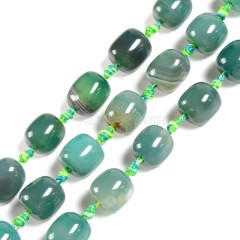 Sea Green Lace Agate/Banded Agate Smooth Barrel/Drums, Approx 12-13x13-16mm, 18-20pcs/strand