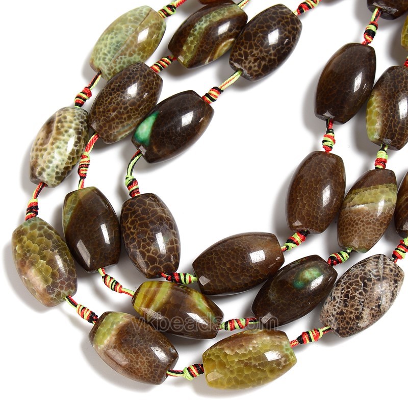Brown Weathered Agate Nuggets, Approx 18-20x28-30mm, 11pcs/strand