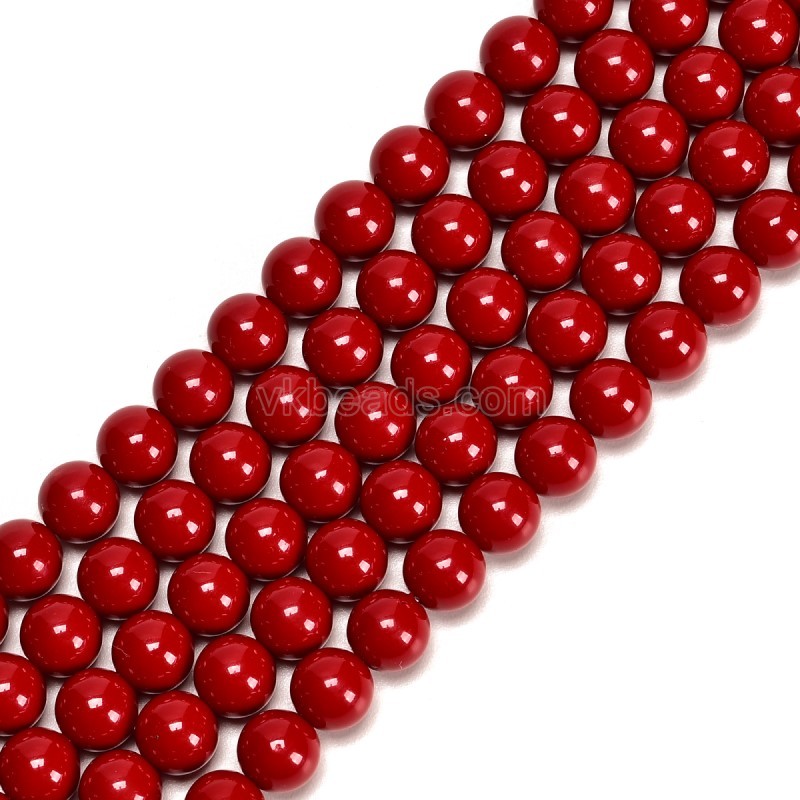 Red Glass Pearl Smooth Rounds, Approx 2-12mm, 38cm/strand