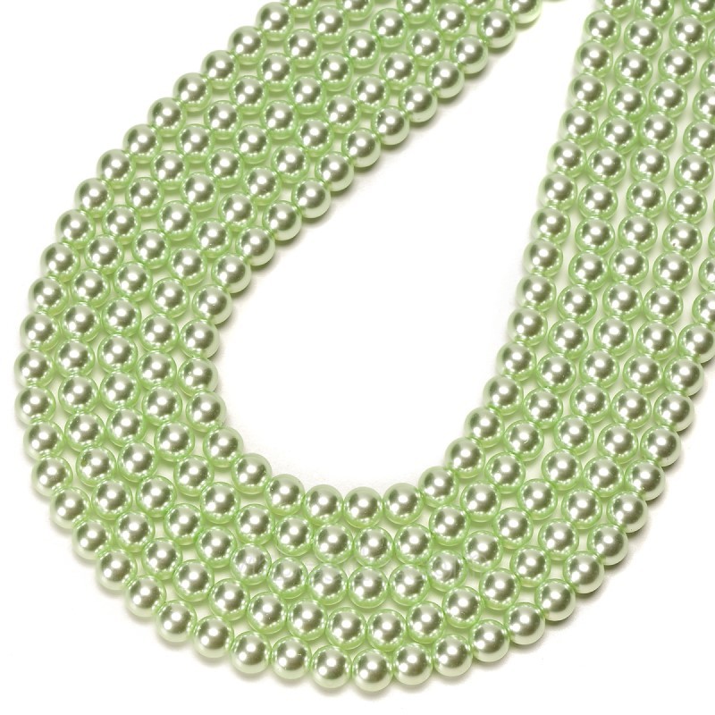 Apple Green Glass Pearl Smooth Rounds, Approx 2-12mm, 38cm/strand