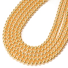 Yellow Glass Pearl Smooth Rounds, Approx 2-12mm, 38cm/strand