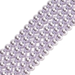 Light Purple Glass Pearl Smooth Rounds, Approx 2-12mm, 38cm/strand