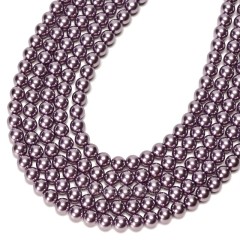 Dark Purple Glass Pearl Smooth Rounds, Approx 2-12mm, 38cm/strand