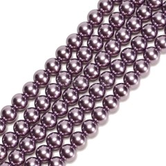 Dark Purple Glass Pearl Smooth Rounds, Approx 2-12mm, 38cm/strand