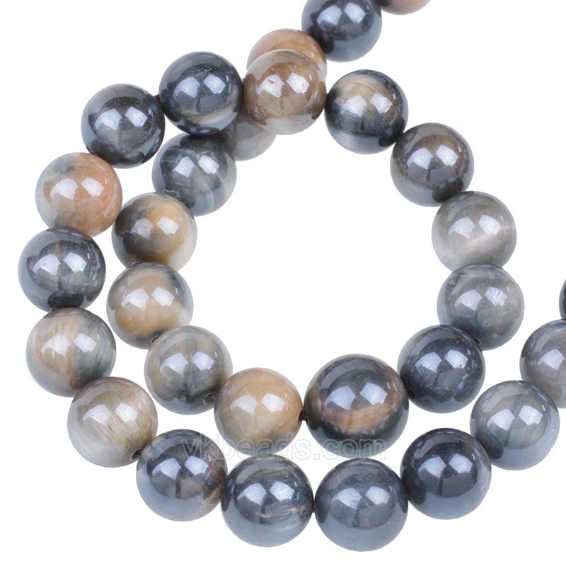 Dream Tiger Eye Smooth Rounds, Approx 6-12mm, 38cm/strand
