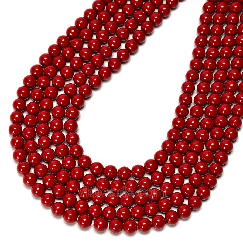 Red Glass Pearl Smooth Rounds, Approx 2-12mm, 38cm/strand