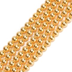 Yellow Glass Pearl Smooth Rounds, Approx 2-12mm, 38cm/strand