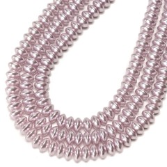 Light Purple Glass Pearl Smooth Saucer, Approx 4.5x8mm, 38cm/strand