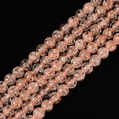 Peach Cracked Glass Smooth Rounds, Approx 4-12mm, 38cm/strand