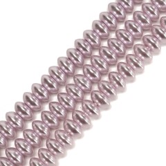 Light Purple Glass Pearl Smooth Saucer, Approx 4.5x8mm, 38cm/strand