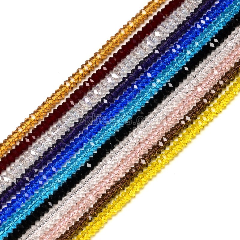 Yellow Glass Faceted Rondelles, Approx 3x6-4x8mm, 38cm/strand