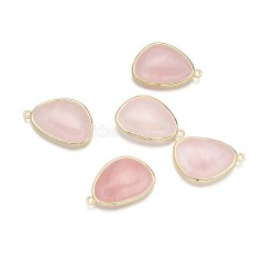 Gemstone Smooth Egg Charms, with Base Metal Edge, Approx 18x25mm, Sell by Piece