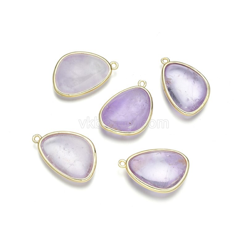Gemstone Smooth Egg Charms, with Base Metal Edge, Approx 18x25mm, Sell by Piece