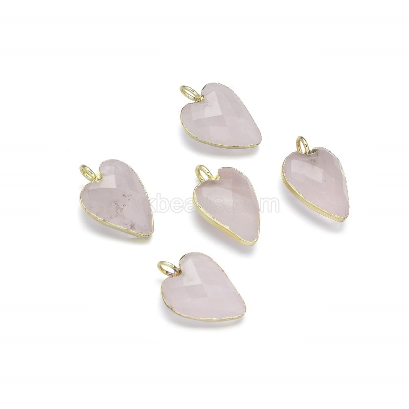 Gemstone Faceted Puffy Heart  Charms, with Base Metal Edge, Approx 12x18mm, Sell by Piece