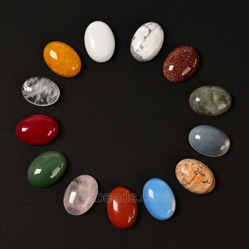 Dyed/Synthetic Gemstone Smooth Oval Cabochons, Approx 6x8-30x40mm(±0.2mm), Sell by Piece