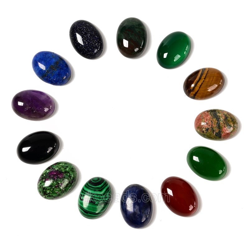 Dyed/Synthetic Gemstone Smooth Oval Cabochons, Approx 6x8-30x40mm(±0.2mm), Sell by Piece