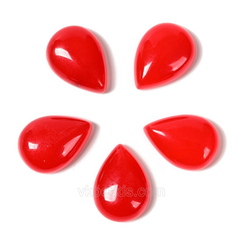 Dyed/Synthetic Gemstone Smooth Tear Drop Cabochons, Approx 6x8-30x40mm(±0.2mm), Sell by Piece