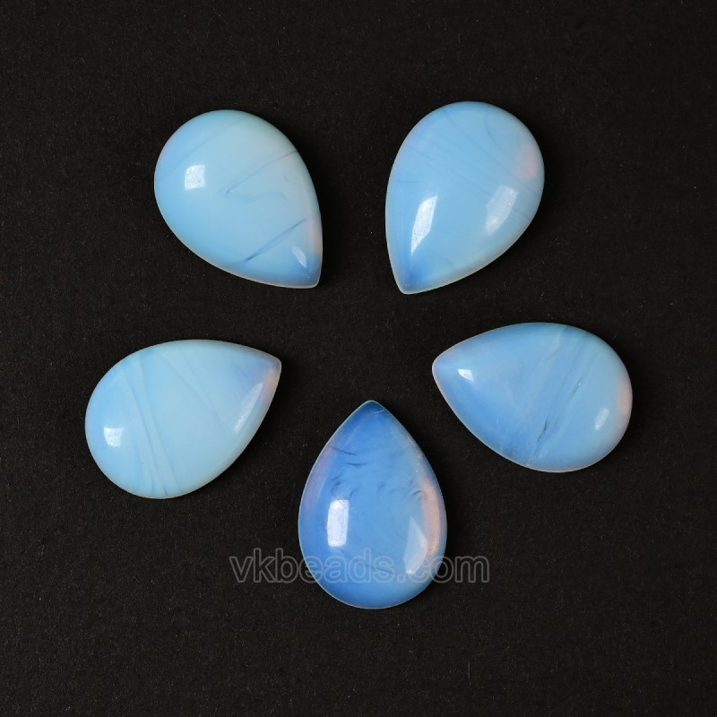 Dyed/Synthetic Gemstone Smooth Tear Drop Cabochons, Approx 6x8-30x40mm(±0.2mm), Sell by Piece