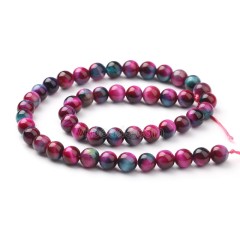 Fuchsia Blue Tiger Eye Smooth Rounds, Approx 6-12mm, 38cm/strand