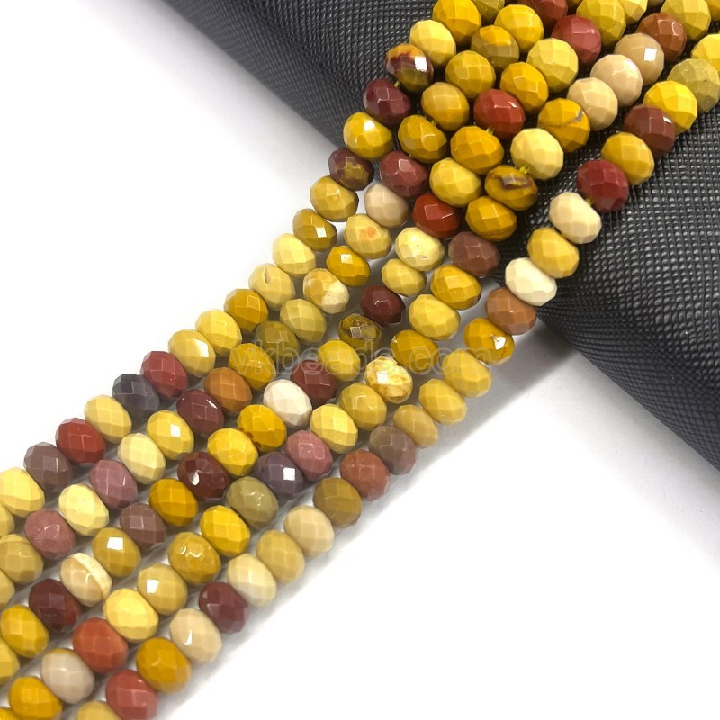 Mookaite Faceted Rondelles, Approx 4x6-5x8mm, 38cm/strand