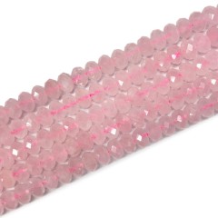 Rose Quartz Faceted Rondelles, Approx 4x6-5x8mm, 38cm/strand