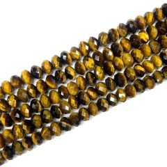 Yellow Tiger Eye Faceted Rondelles, Approx 4x6-8x12mm, 38cm/strand