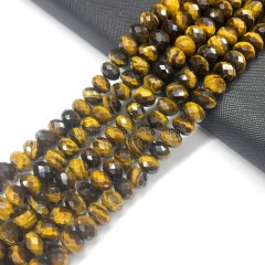 Yellow Tiger Eye Faceted Rondelles, Approx 4x6-8x12mm, 38cm/strand