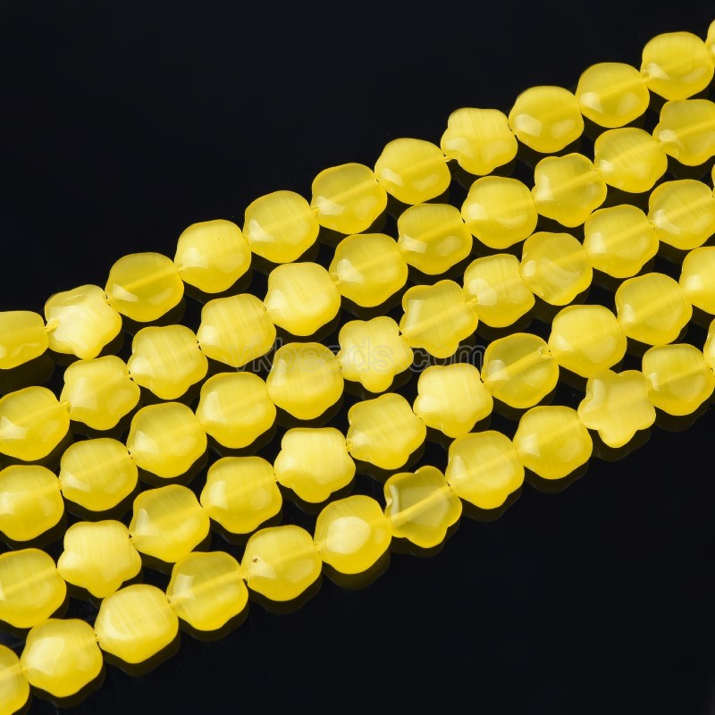 Cats Eye Puffy Stars, Approx 10mm, 38cm/strand