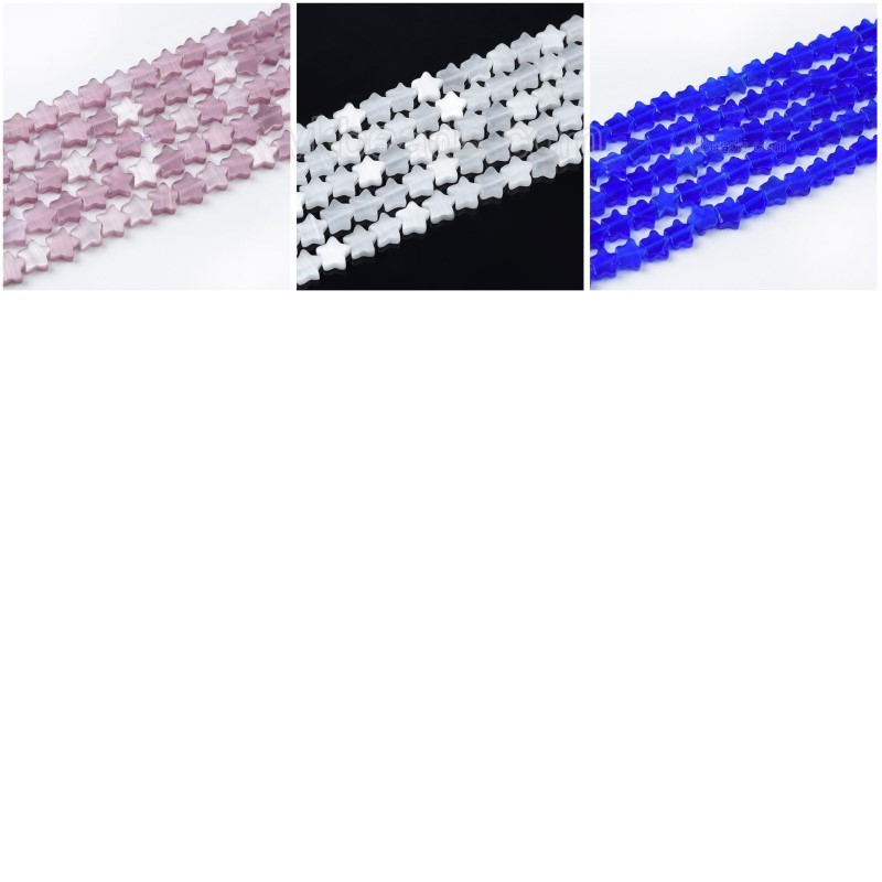 Cats Eye Flat Stars, Approx 10mm, 38cm/strand