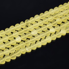 Cats Eye Through-drilled Flat Hearts, Approx 6mm, 38cm/strand