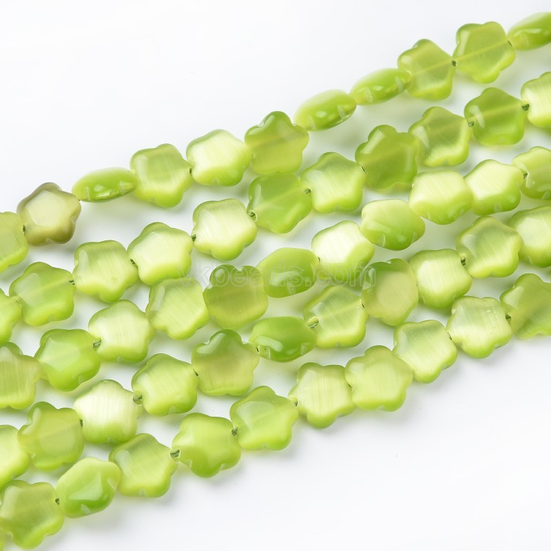 Cats Eye Puffy Stars, Approx 10mm, 38cm/strand