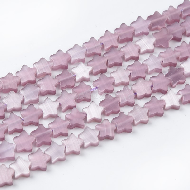 Cats Eye Flat Stars, Approx 10mm, 38cm/strand