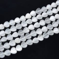 Cats Eye Smooth Puffy Hearts, Approx 10mm, 38cm/strand