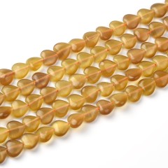 Cats Eye Through-drilled Smooth Puffy Hearts, Approx 8mm, 38cm/strand