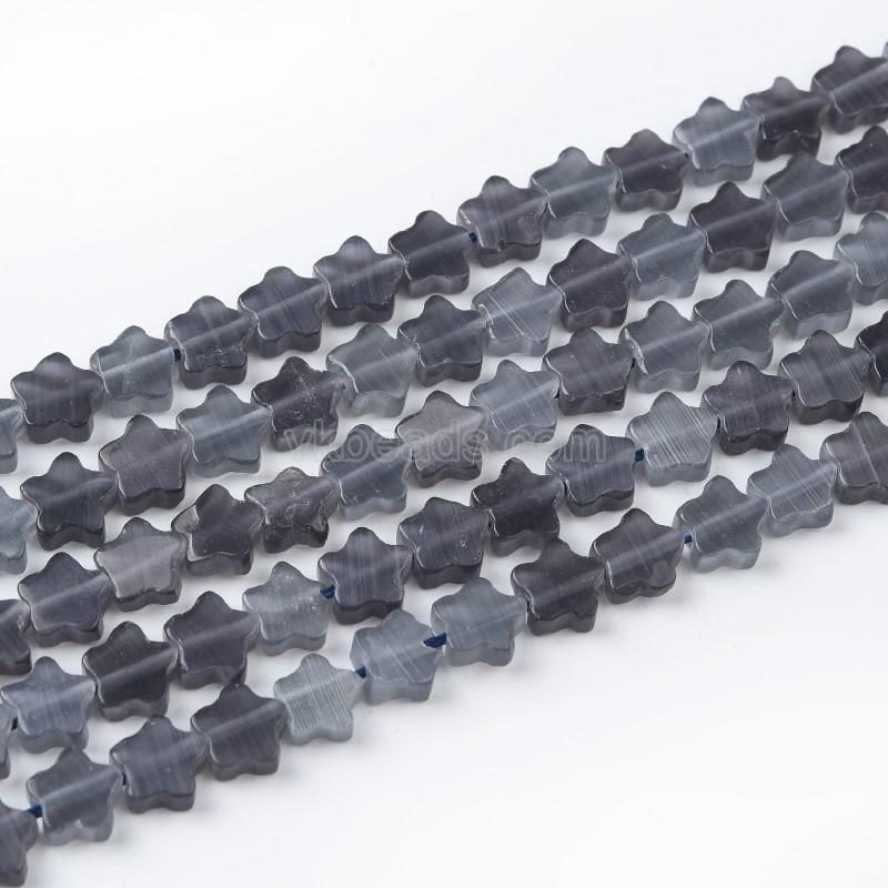 Cats Eye Flat Stars, Approx 10mm, 38cm/strand