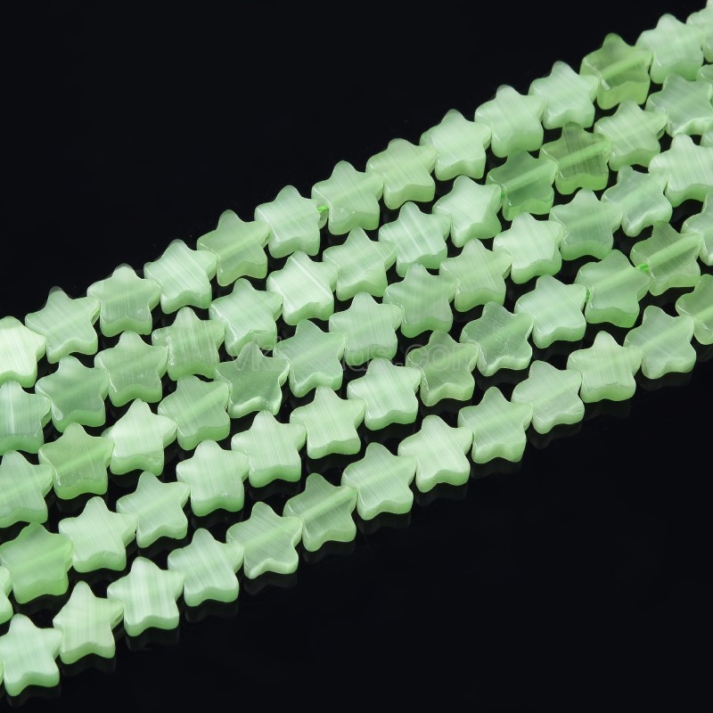 Cats Eye Flat Stars, Approx 10mm, 38cm/strand