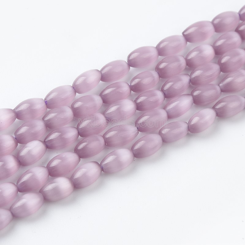 Cats Eye Smooth Rice Beads, Approx 4x6mm, 38cm/strand