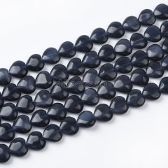 Cats Eye Smooth Puffy Hearts, Approx 10mm, 38cm/strand